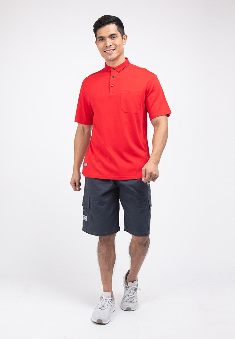 Forest Premium Weight Cotton 220gsm Interlock Knitted Pocket Polo Tee | Baju T Shirt Lelaki - 23758