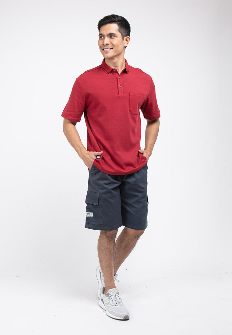 Forest Premium Weight Cotton 220gsm Interlock Knitted Pocket Polo Tee | Baju T Shirt Lelaki - 23758