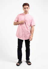 Forest Cotton Woven Plain Short Sleeve Men Shirt | Baju Kemeja Lelaki - 23809