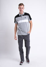 Forest Stretchable Cut & Sew Polo T-shirt Colour Block Slim Fit Polo Men | Baju T Shirt Lelaki - 621229