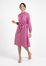 Ladies Long Sleeve Stand Collar Dress - 822088