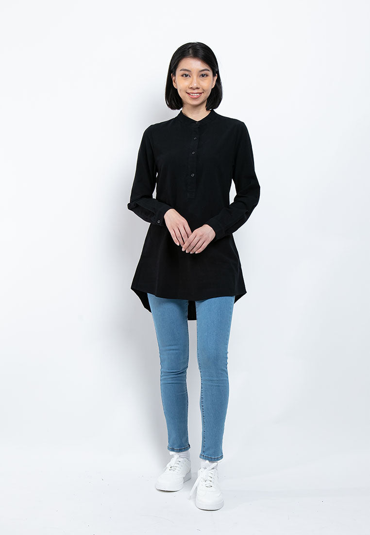 Ladies Long Sleeve Stand Collar Blouse - 822090