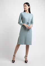 Forest Ladies Premium Cotton Long Sleeve Casual Drawstring Women Dress - 822126