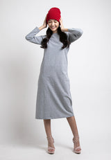 Forest Ladies Premium Cotton Linen Hand Feel Long Sleeve Casual Women Maxi Dress - 822127