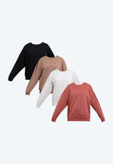 Forest Ladies Oversized 250GSM Premium Weight Cotton Loose Fit Oversized Round Neck Sweater - 822195