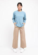 Forest Ladies Waffle Cotton Long Sleeve Round Neck Tshirt Women | Baju T Shirt Perempuan Lengan Panjang - 822196
