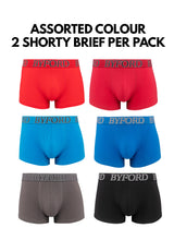 (2 Pcs) Byford Men Trunk Cotton Spandex Men Underwear Assorted Colours - BUD5195S