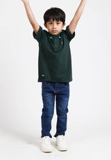 Forest Kids Premium Weight Cotton Stretchable Polo T Shirt Collar Tee | Baju T Shirt Budak Lelaki - FK20112