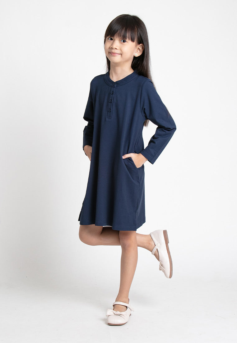 Forest Kids Girl Long Sleeve Dress | Baju Budak Perempuan Lengan Panjang - FK885003