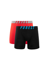 (2 Pcs) Forest Microfiber Spandex Long Leg Boxer Briefs Assorted Colours - FUD0096BB