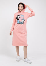 Forest x Disney Mickey & Donald Velvet Texture Embroidered Premium Cotton Hoodie Women Dress | Baju Perempuan - FW885005