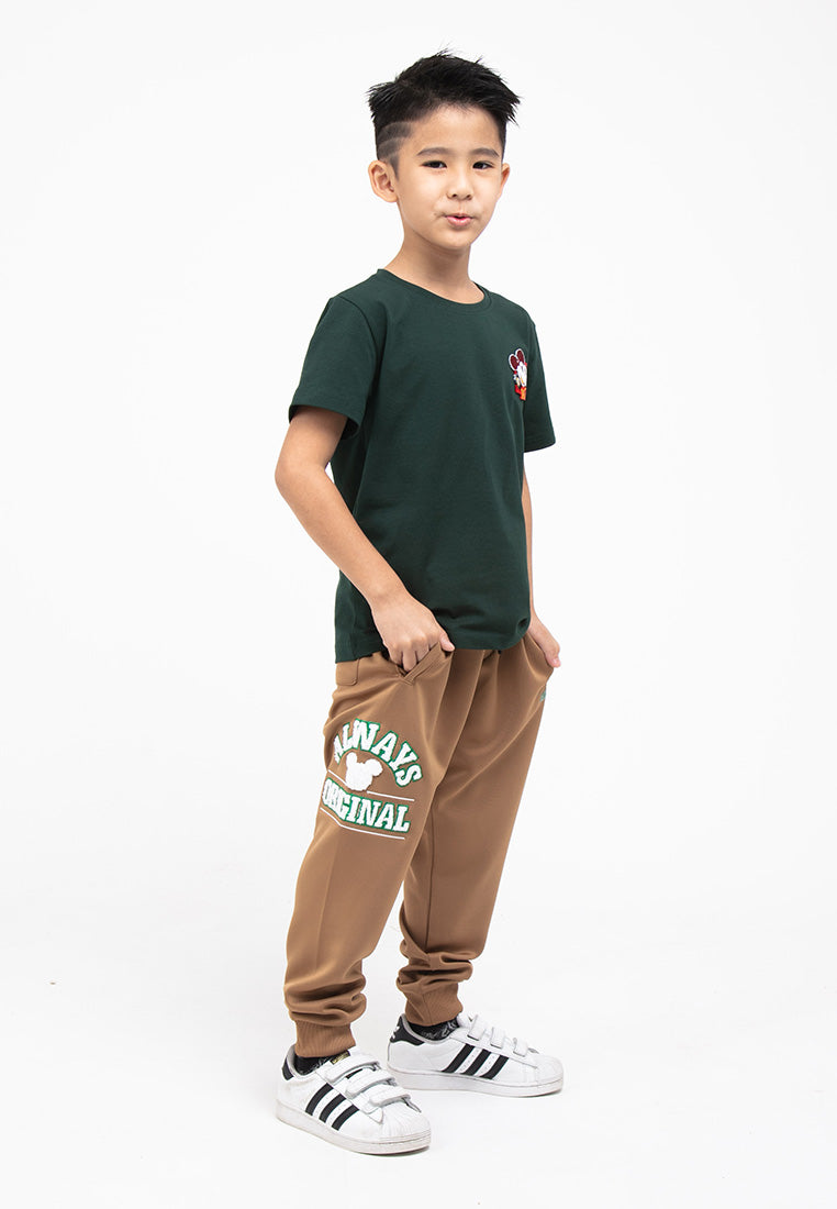 Forest x Disney Kids Mickey Velvet Texture Round Neck Tee Kids | Baju T shirt Budak - FWK20045