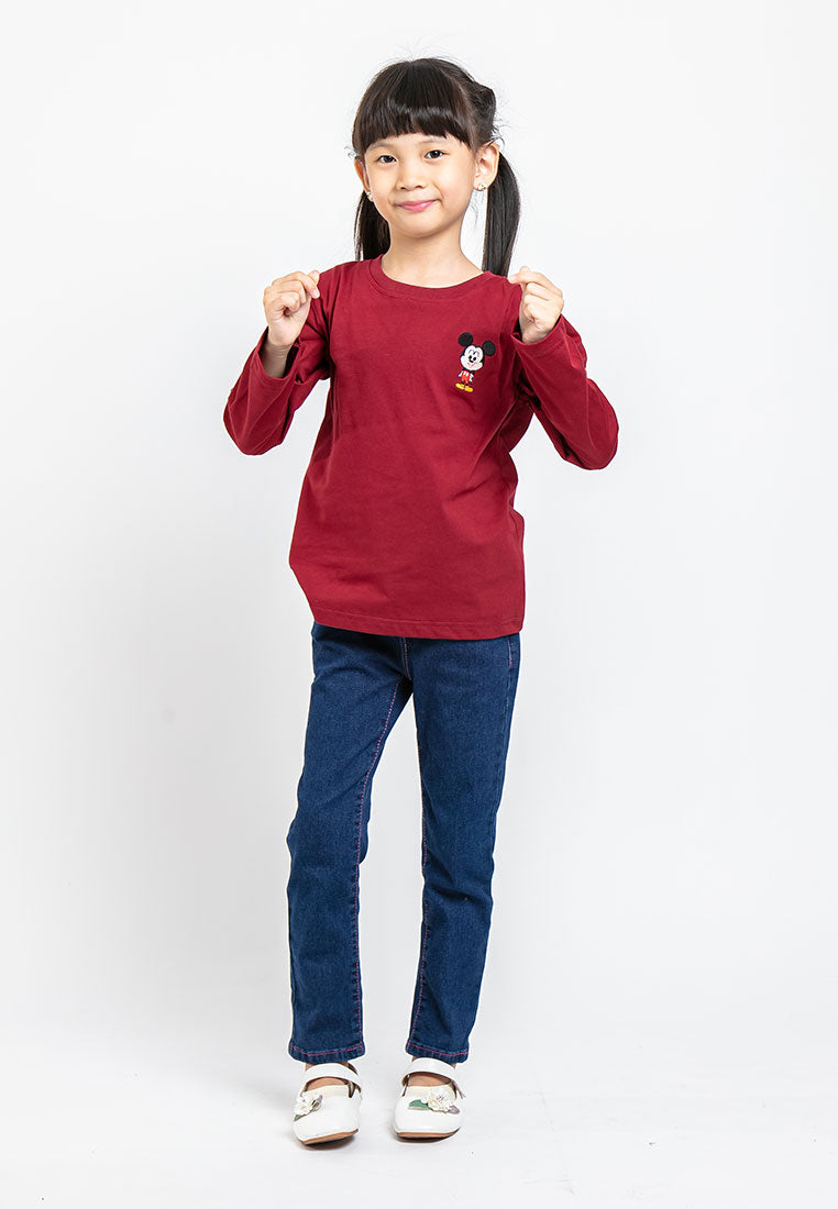 Forest X Disney Girl Printed Long Sleeve Kids Tee | Baju Budak Perempuan - FWK82003