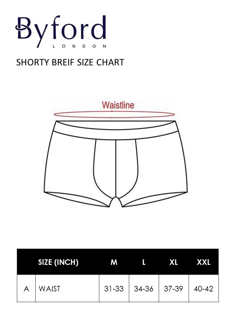(2 Pcs) Byford Men Shorty Brief Cotton Spandex Men Underwear Assorted Colours- BUD5232S