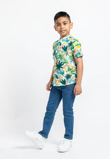 Forest Kids Woven Boy Stand Collar Short Shirt Kids l Baju Budak Lelaki - FK2049
