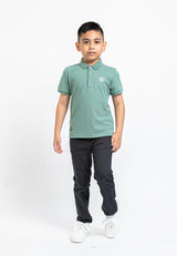 Forest Kids Premium Weight Cotton Pique Polo T Shirt Boy Kids Collar Tee | Baju Polo T Shirt Budak Lelaki - FK2073