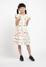 Forest Kids Girl Short Sleeve Kids Floral Dress | Baju Budak Perempuan Girl Dresses - FK82013