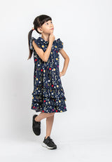 Forest Kids Girl Short Sleeve Kids Floral Dress | Baju Budak Perempuan Girl Dresses - FK82013