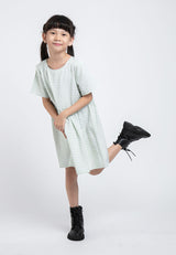 Forest Kids Girl Short Sleeve Kids Pocket Plaid Dress | Baju Budak Perempuan Girl Dresses - FK82015