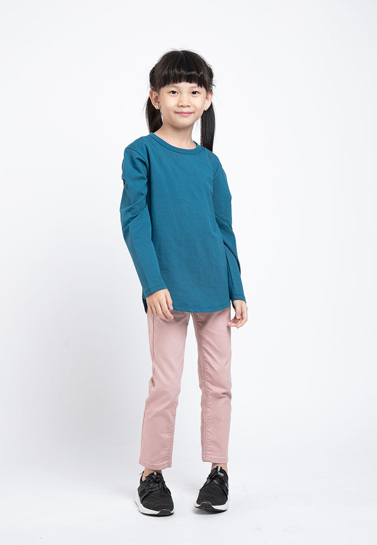 Forest Kids Premium Cotton Long Sleeve Regular Cut Crew Neck Tee | Baju T Shirt Budak - FK82023