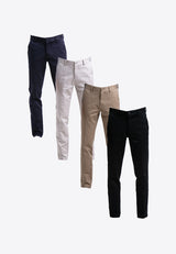 Alain delon Slim Fit Flat Front Cotton Pants - 12021001 – Forest