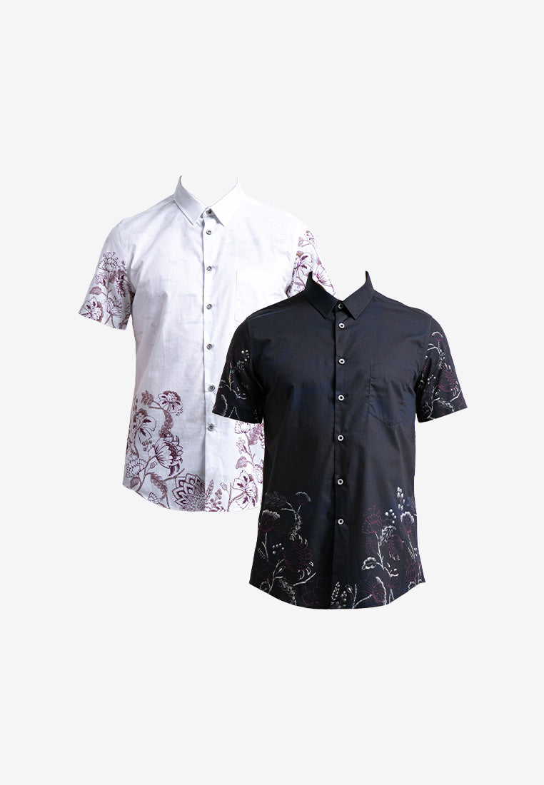 Alain Delon Short Sleeve Slim Fit Printed Batik - 14422011