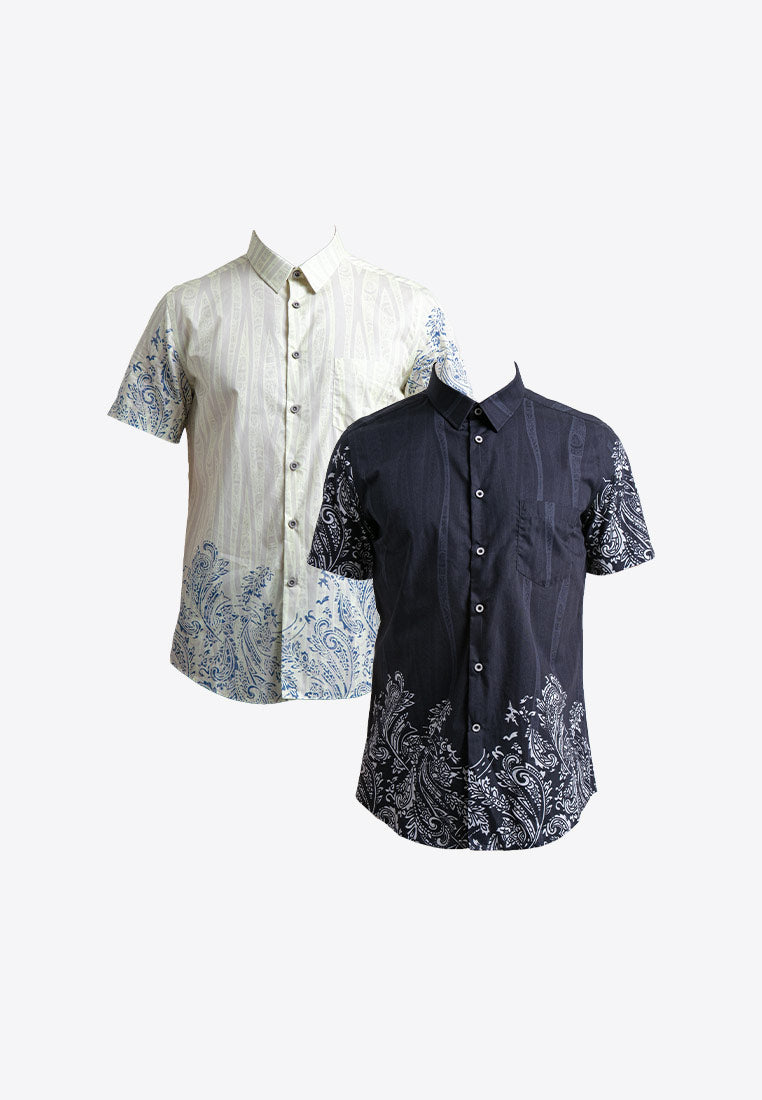 Alain Delon Short Sleeve Slim Fit Printed Batik - 14422012