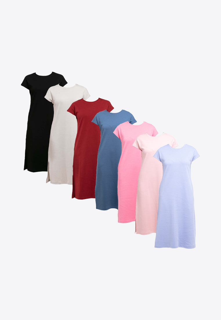 Forest Ladies Premium Weight 250gsm Cotton Drape Short Sleeve Women Dress | Baju Perempuan - 822124