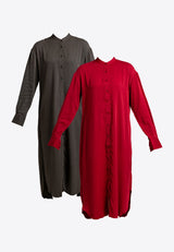 Forest Ladies Woven Soft-Touch Fabric Long Sleeve Mandarin Collar Dress Shirt Blouse Women | Baju Kemeja Perempuan - 822188