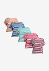 Forest Ladies Premium Cotton Stripe Round Neck Tee | Baju T Shirt Perempuan - 822211