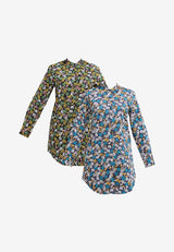 Forest Ladies Woven Long Sleeve Floral Pattern Women Long Tunic Shirt | Baju Perempuan - 822219