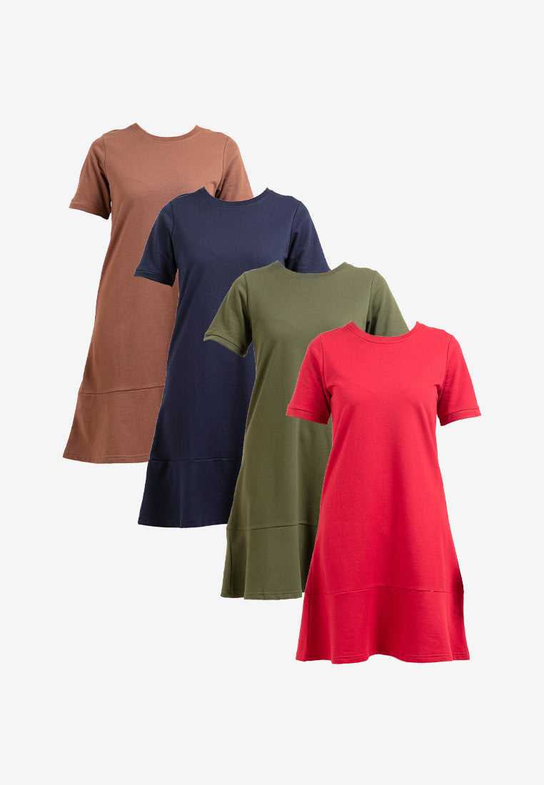 Forest Ladies Short Sleeve Cotton Terry Blouse Women Dress - 885010