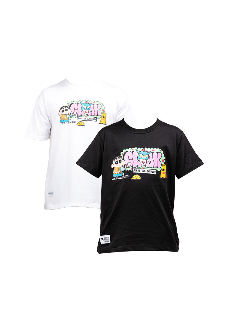 Forest X Shinchan Cloakwork Kids Cotton Round Neck T Shirt | Baju T shirt Budak - FCK20040
