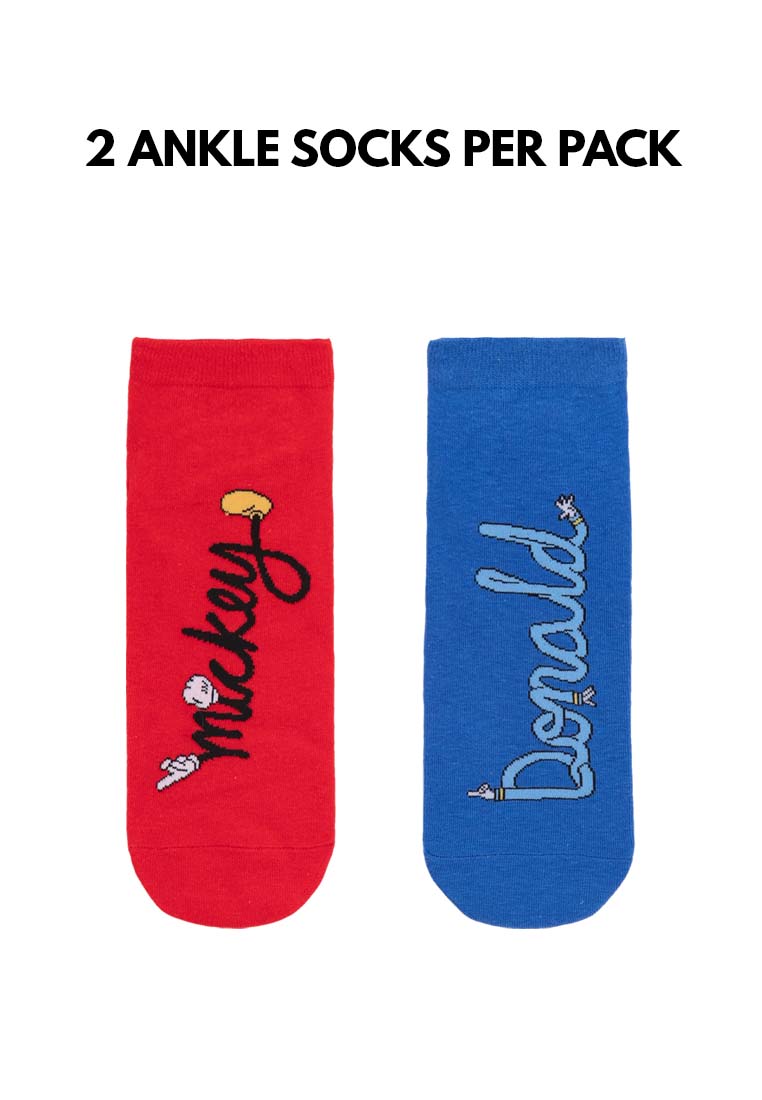 Forest x Disney Cotton Sport Ankle Socks ( 2 Pair ) Assorted Colours - WSF0010T