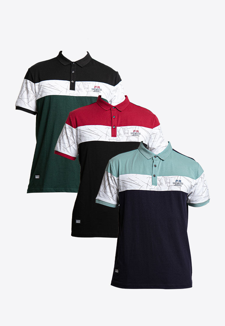 Forest Stretchable Casual Polo Tee Slim Fit Plain Polo T Shirt Men | Baju T Shirt Lelaki - 23712
