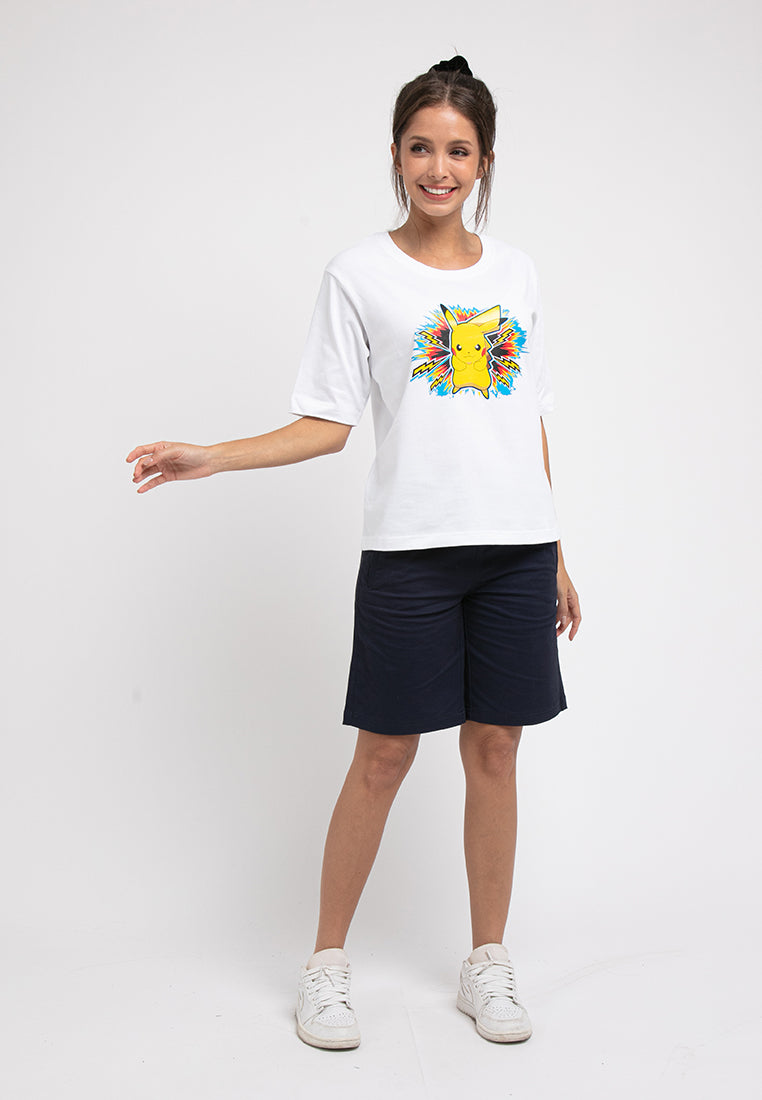Forest Ladies Pokémon Heavy Weight Cotton Boxy-Cut Round Neck T Shirt Women | Baju T shirt Perempuan - FP821006