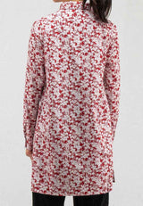 Ladies Woven Long sleeve Collar Long Length Shirt - 821904