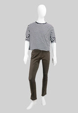 Cotton Twill Slim Cut Casual Long Pants - 610175B