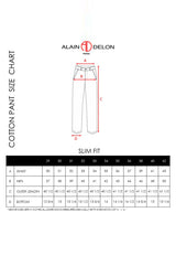 Alain delon Slim Fit Flat Front Cotton Pants - 12022002