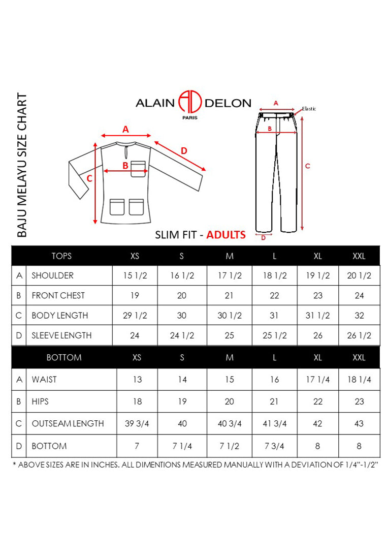 Alain Delon Johor Collar Slim Fit Baju Melayu - 19023004B