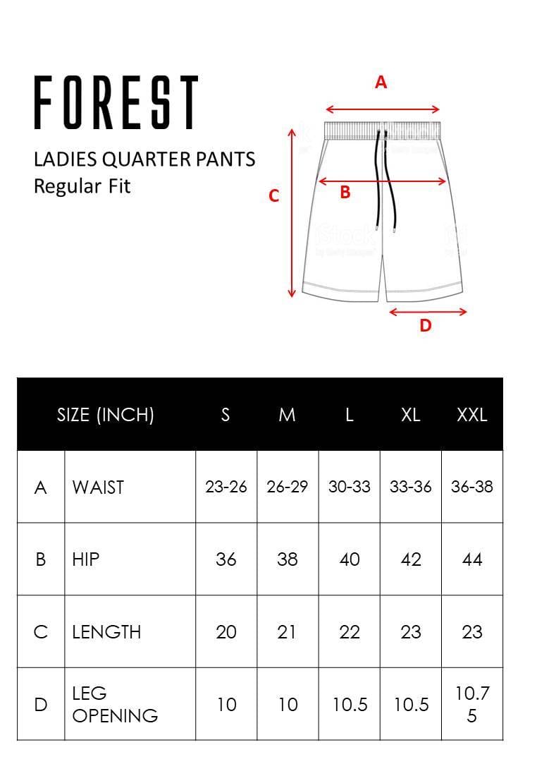 Ladies Elastic Cotton Quarter Pant - 865095