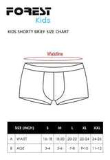 (2 Pcs) Forest Kids Bamboo Spandex Shorty Brief Assorted Colours - FUJ0010S