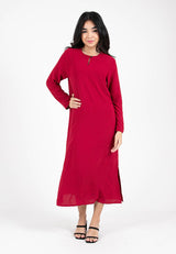 Forest Ladies Woven Long Sleeve Loose Dress Women Dress - 885022