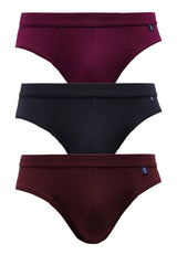 (3 Pcs) Byford Mens Bamboo Spandex Mini Brief Underwear Assorted Colours - BUD5219M