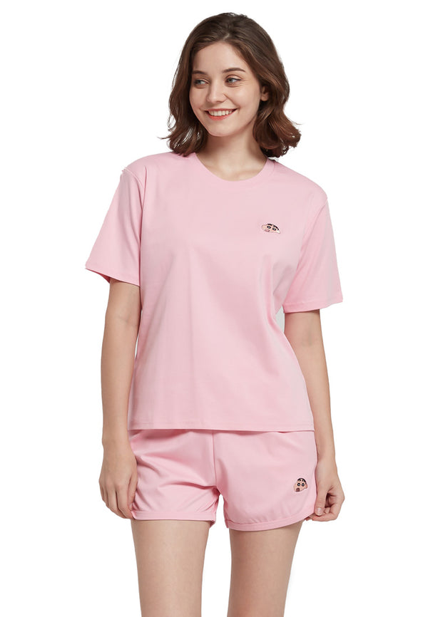 (1 Pc) Forest x Shinchan Ladies 100% Cotton Lounge Tee Pyjamas - CPD0029