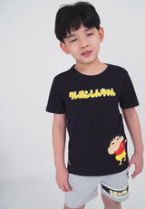 Shinchan Kids Special Embroidered Font with Printed Round Neck Tee - FCK2004