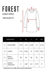 Ladies Long Sleeve Terry Round Neck Dress - 822043