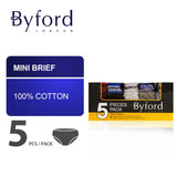 (5 Pcs) Byford Men Brief 100% Cotton Men Underwear Assorted Colours Seluar Dalam Lelaki - BUD5206M