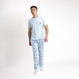 ( 1 Set ) Forest x Disney Mens 100% Cotton Short Sleeve Long Pants Pyjamas Set - WPD0012