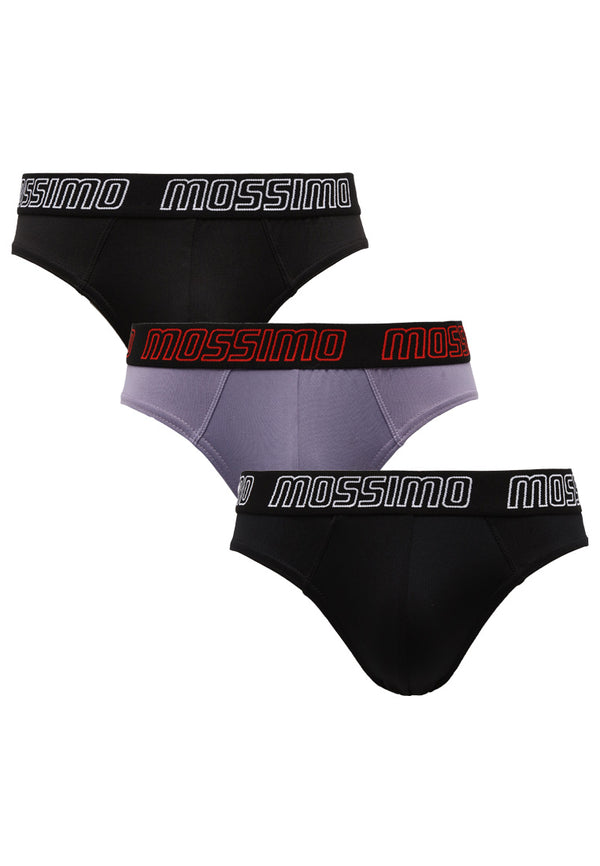 (3 Pcs) Mossimo Mens Microfibre Spandex Mini Brief Underwear Assorted Colours - MUD0052M